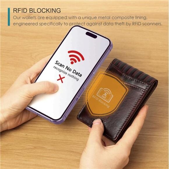 Full Grain Leather Wallets for Men,Bifold Wallets for Men,Mens Leather Wallets - Picture 3 of 6